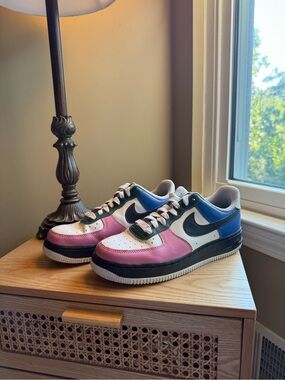 Nike Colorblock Low-Top Sneakers in Pink, Blue, White, Black, and Green